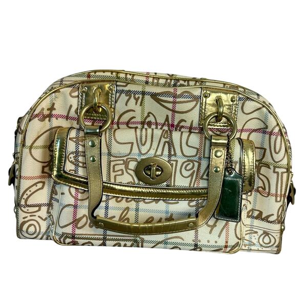 Coach Gold Monogram Satchel Bag - Picture 1 of 14